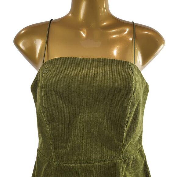 Urban Outfitters Size 0 Olive Green Corduroy Mini Dress Sleeveless Party Casual - Picture 7 of 15